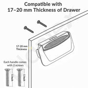 Plantex Drawer Kadi/3 Inch Chest Handle for Drawer/Rectangular Cabinet Kadi/Pull-Push Kadi for Home/Office Drawer - Pack of 4 (DTK-295, Satin White & Chrome)