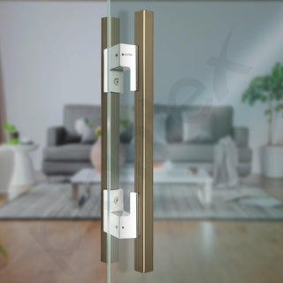 Plantex 17 Inch Main Door Handle for Wooden Doors - Pull-Push Handle Accessories (Pack of 1, Satin White, Chrome)