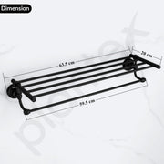 Plantex 304 Grade Stainless Steel 24 inch Towel Rack for Bathroom/Towel Stand/Hanger/Bathroom Accessories - Skyllo (Black)