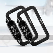Plantex 3-Digit Code Combination Brass Lock/Number Lock/Portable Luggage Travel Locks for Briefcase/Laptop Bags - Pack of 2 (Black)