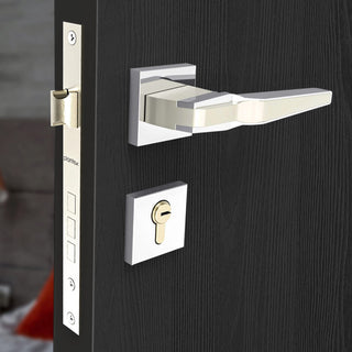 Plantex Triple Security Door Lock for Home/Main Door Lock Set with 3 Years of Warranty/Mortise Lock for Door with Brass Lock Body & Cylinder(7064 - Chrome & Satin White)