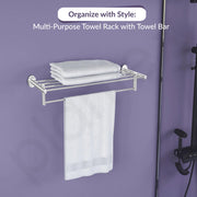 Plantex 304 Grade Stainless Steel 24 Inches Long Towel Rack/Towel Hanger for Bathroom/Towel Bar/Bathroom Accessories - Olive (Chrome)