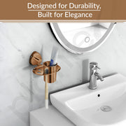Plantex J4 Stainless Steel Toothbrush Holder for Bathroom/Toothbrush Stand for Bathroom/Tumbler Holder/Bathroom Accessories (PVD Rose Gold Finish) Angel