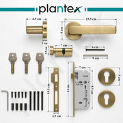 Plantex Door Lock - Main Door Lock Set with Keys/Mortise Door Locks for Home/Office/Hotel - Pack of 1 (OHMH-81, Brass Antique)