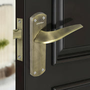 Plantex Heavy Duty Door Lock Ã¢â‚¬â€œ Bathroom Door Lock/Mortise 8inch Keyless Plate Handle Set for Home/Bathroom/Storeroom/Balcony/Office with Baby Latch (8128- Brass Antique)