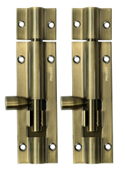 Plantex Stainless Steel Tower Bolt 4 inch/Tower Bolt for Home,Offices Doors and Windows/Tower Bolt for Main Door/Door Latch/Kundi/Chitakini/Door Latch for Windows - Pack of 2 (Brass Antique, 4 inch)