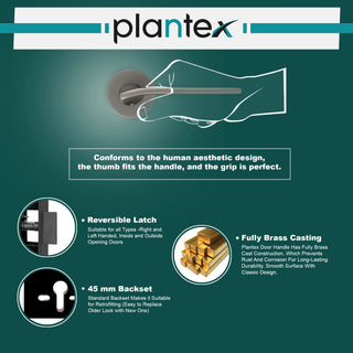 Plantex Door Lock-Fully Brass Main Door Lock with 4 Keys/Mortise Door Lock for Home/Office/Hotel (Sumer-3037, Satin Black Matt)
