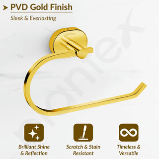 Plantex J4 Stainless Steel Towel Hanger for Wash Basin/Hand Towel Hanger/Napkin Holder for Wash Basin/Bathroom Accessories (PVD Gold Finish) Angel