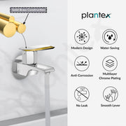 Plantex Bib Cock Water Tap for Bathroom with Water Saving Aerator/Wall Mount Tap for Wash Basin with Teflon Tape & Wall Flange, Chrome (Celesiya-1241)