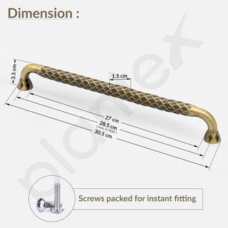 Plantex Cabinet Handle/288mm Handle for Cabinet/Door Pull-Push Handle for Home/Office - Pack of 1 (Brass Antique)