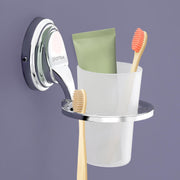 Plantex 304 Grade Stainless Steel Tumbler Holder/Tooth Brush Holder/Bathroom Accessories - Cubic (Chrome)