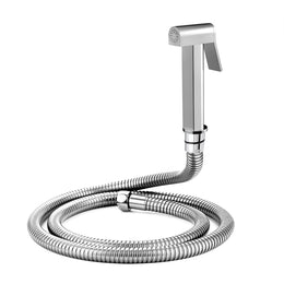 Plantex Pure Brass D-Shape Health Faucet Set/Jet Spray for Toilet with 1.20-Meter Hose Pipe for Toilet & Wall Hook-(Chrome Finish)