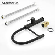 Plantex Brass Sink Tap for Kitchen Basin/360Ãƒâ€šÃ‚Â° Swivel Spout Kitchen Faucet with Double Handle| Spring Pull Out Tap for Kitchen Sink-(8982-Black)