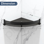 Plantex Stainless Steel Corner Shelf for Bathroom Wall/Bathroom Corner Shelves/Bathroom Shelf Rack/Side Corner Shelf/Kitchen Organizer/Bathroom Corner Rack- (9x9 inches, Black)