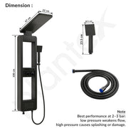Plantex 304 Stainless Steel LED Bathroom Shower System/Majestic Flow Shower Panel for Bathroom Full Set with Smart Digital Display- (Rich Black, KM-8103B)
