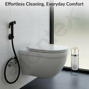 Plantex Jet Spray for Toilet/ABS Health Faucet with 1 Meter Shower Hose Pipe and Wall Hook/Health Faucet Set for Bathroom/Hand Gun for Toilet - (Jecquar, Black)