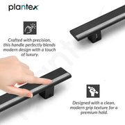 Plantex 12 Inch Main Door Handle/Aluminium Handle for Door/Black Pull-Push Handle for Home/Office/3 Years Warranty Pack of 1 (APS-612, Black)