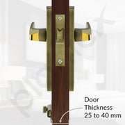 Plantex Heavy Duty Door Lock ÃƒÂ¢Ã¢â€šÂ¬Ã¢â‚¬Å“ Bathroom Door Lock/Mortise 8inch Keyless Plate Handle Set for Home/Bathroom/Store Room/Balcony/Office with Baby Latch (8114, Brass Antique & PVD Gold)