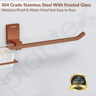 Plantex 304 Grade Stainless Steel Towel Ring with Tumbler Holder/Wash Basin Towel Hanger/Toothbrush HolderBathroom Accessories (Crystal - PVD Rose Gold)