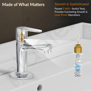 Plantex Pure Brass Pillar Cock Tap for Wash Basin with Teflon Tape/Single Lever Basin Tap/Tabletop Wash Basin Tap/Basin Tap/Faucet for Wash Basin (Dol-2301, Chrome)