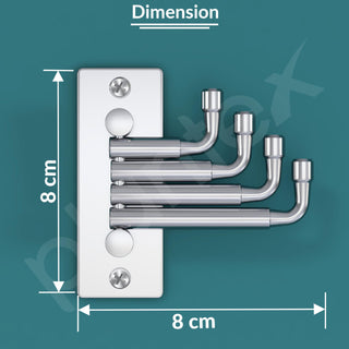 Plantex Stainless Steel Flexible Hooks & Cloth Hanger for Wall/Hanging Hooks for Bathroom/Bathroom Accessories - Pack of 3 (Matt)