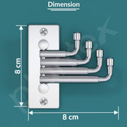 Plantex 4 Pin Stainless Steel Flexible Wall Hooks/Wall Hooks for Hanging Strong/Cloth Wall Hanger/Bathroom Accessories - Pack of 2 (Matt)