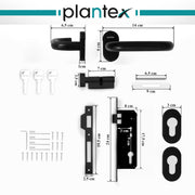 Plantex Aluminium Door Lock/Mortise Lock for Door/Robust Door Handle for Home with Lock Body & Cylinder - (Round, DTM-639-Black)