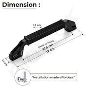 Plantex Aluminium Cabinet Handle/128mm Wardrobe Handle for Home/Cupboard Door Pull-Push Handles for Office - Pack of 1 (Black)