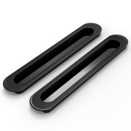 Plantex Sliding Door Handle/Concealed Handle for Sliding Door/224mm Concealed Handle for Wardrobe/Kitchen Cabinet - Pack of 2 (Black)