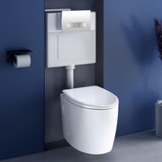 Plantex Polyethylene Wall Hung Commode for Toilet with Conceal Flush Tank/ Dual Flush/Soft Closing Seat- (White)