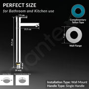 Plantex Pillar Cocke for Basin with Teflon Tape/Pure Brass Tap for Wash Basin with 7 Year Warranty - (3221, Chrome)