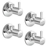 Plantex Angle Valve with Flanges & Teflon Tape/Pack of 4/Angle Cock for Bathroom and Kitchen - (Chrome)