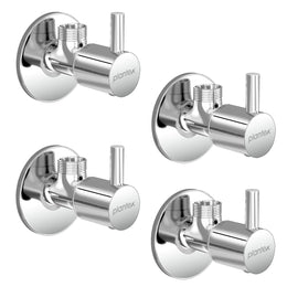 Plantex Angle Valve with Flanges & Teflon Tape/Pack of 4/Angle Cock for Bathroom and Kitchen - (Chrome)