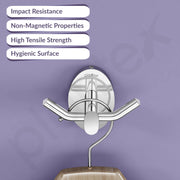 Plantex 304 Grade Stainless Steel Hooks for Hanging Clothes and Towels in Bathroom/Living Room/Bathroom Accessories - Olive (Chrome)