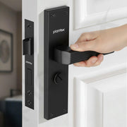 Plantex Stainless Steel Door Lock Ã¢â‚¬â€œ Bathroom Door Lock/Mortise 8inch Keyless Plate Handle Set for Home/Bathroom/Store Room/Balcony/Office - Pack of 1 (DTM-661, Z-Black)
