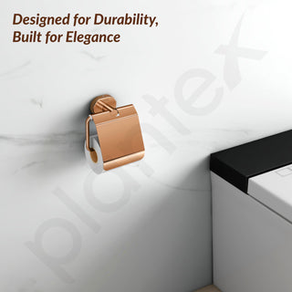 Plantex J4 Stainless Steel Toilet Paper Holder for Bathroom/Tissue Holder for Washroom/Toilet roll Holder for Wall Mounted/Bathroom Accessories (PVD Rose Gold Finish) Onix