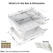 Plantex Floating Vanity/Slab Tile Vanity with Washbasin for Bathroom/Wall Mount Cabinet with Sink - (Culcutta Gold - 60 X 45 cm)