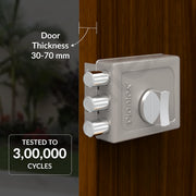 Plantex Heavy Duty Tri Bolt Lock with Key & Knob for Main Door/Suitable on Single Door for Home,Office,Hotel - Pack of 1 (Matt)