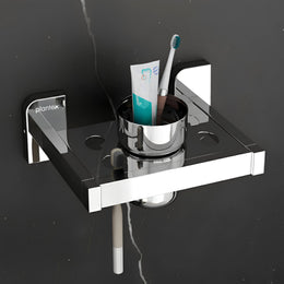 Plantex 304 Grade Stainless Steel Tumbler Holder for Bathroom/Toothbrush Holder/Toothpaste/Razor Holder/Bathroom Accessories - Pack of 1 (Rolex, Chrome)