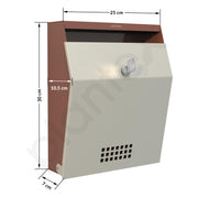 Plantex Letter Box/Suggestion Box with Key Lock/Post Box for Gate Home/Office/Complaint Box/Wall Mounted Mail Box - GI Steel (Orchid & Ivory)