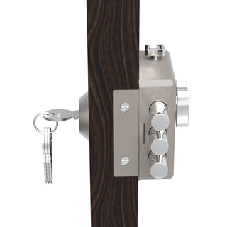 Plantex Brass Heavy Duty Dead Bolt Lock/Rim Lock Set/Trio Lock Dead Bolt For Home,Office,Hotel (Matt)
