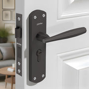 Plantex Heavy-Duty Door Lock/Door Handle Set with 3 Years of Warranty/Mortise Lock with 3 Keys, Brass Lockbody & Cylinder (8135 - Grey)