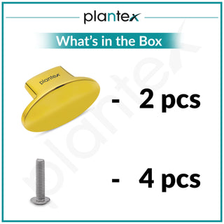 Plantex Knobs for Drawer/Small Drawer Knobs/Knobs for Cabinets/Pull-Push Knobs for Kitchen/Bedroom Drawer - Pack of 2 (Oval, Gold)