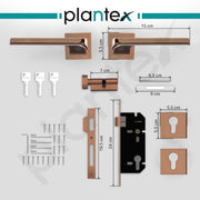 Plantex Heavy Duty Main Door Lock - Mortise Lock for Door/Door Lock for Bedroom/Home/Office/Hotel (7113 - PVD Choco & Satin Black)