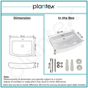 Plantex Platinum Ceramic Rectangular Wall Hung Basin/Washbasin for Bathroom/Wall Mounted Wash Basin/Sink for Living Room with 10 Years Glaze Warranty by Plantex(Glossy White - 20 x 15 x 8 Inch)