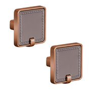 Plantex Knobs for Drawers/Drawer Knobs/Square Knob for Cabinets/Pull-Push Knob for Kitchen/Bedroom/Drawer - Pack of 2 (Rose Gold & Satin Black)