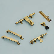 Plantex Stainless Steel Door Kit for Single Door/Door Hardware/Door Accessories (10 inch Al-Drop,8 inch Latch, 8 inch 2 Handles,7 inch Tower Bolt and 4 inch Door Stopper) - (DK-06-Brass Antique)