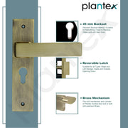 Plantex Main Door Lock/Mortise Locks for Door/6-Lever Lock Mechanism with 3 Years of Warranty - Robust Door Locks for Home with Brass Lock Body & Cylinder(8116 - Brass Antique & PVD Gold)