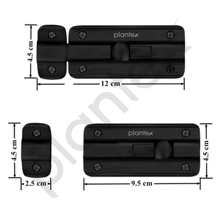 Plantex Premium Heavy Duty Door Stopper/Door Lock Latch for Home and Office Doors - Pack of 20 (Z-Black)