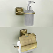 Plantex Decan 304 Grade Stainless Steel Toilet Paper Holder/Liquid Soap Dispenser/Bathroom Accessories - Brass Antique